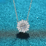 925 Silver Sunflower Necklace with Moissanite Diamond