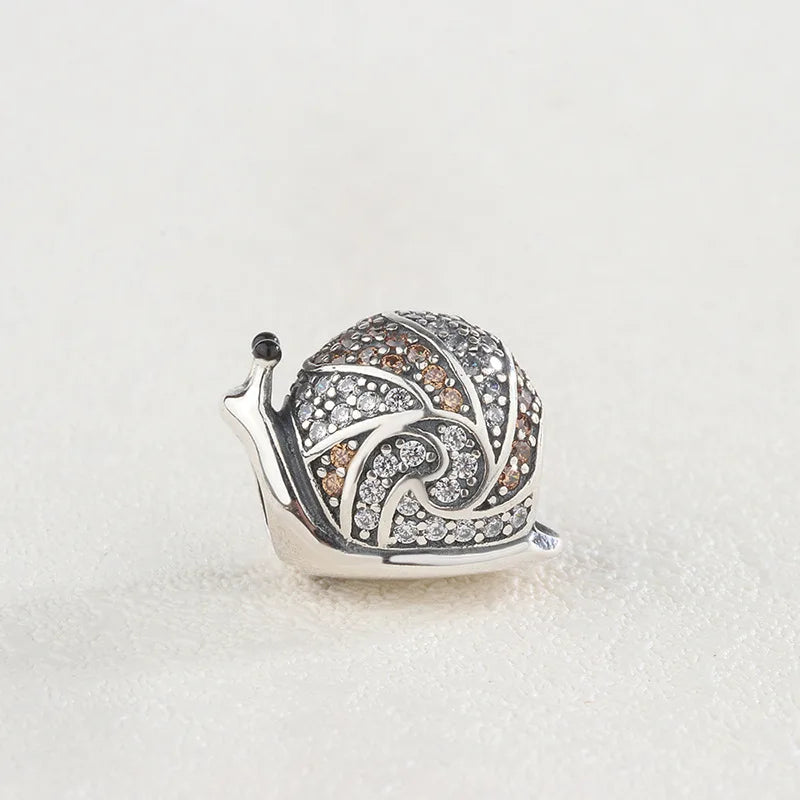 925 Silver Sunflower Snails Charm Bead European Jewelry