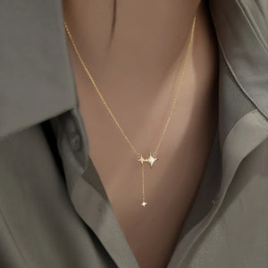 925 Silver Flash Shell Star Necklace for Women