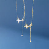 925 Silver Flash Shell Star Necklace for Women