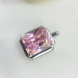 925 Silver Sweet Crystal Pendant Chain Necklace Light Yellow Green for Women