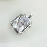 925 Silver Sweet Crystal Pendant Chain Necklace Light Yellow Green for Women