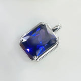925 Silver Sweet Crystal Pendant Chain Necklace Light Yellow Green for Women