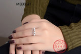 925 Sterling Silver Pearl Double Layer CZ Ring For Women
