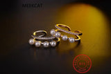 925 Sterling Silver Pearl Double Layer CZ Ring For Women