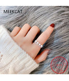 925 Sterling Silver Pearl Double Layer CZ Ring For Women