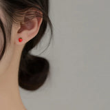 925 Silver Sweet Glue Drop Strawberry Threaded Stud Earrings