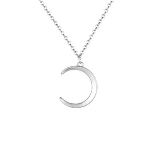 925 Silver Moon Pendant Short Necklace For Women