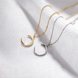 925 Silver Moon Pendant Short Necklace For Women