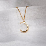 925 Silver Moon Pendant Short Necklace For Women