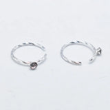 925 Silver Swil Twist Nose Hoop With Clear Stone Open Nose Ring 20pcs