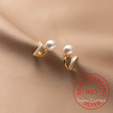 925 Sterling Silver Synthetic Pear Stud Earrings For Women Kids