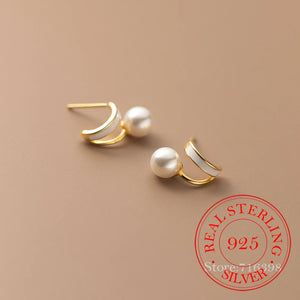 925 Sterling Silver Synthetic Pear Stud Earrings For Women Kids
