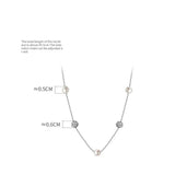 925 Silver Pearl Crystal Beads Choker Necklace