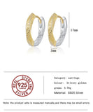 925 Silver Textured Twisted Geometric Hoop Earrings for Women Jewelry