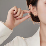 925 Silver Textured Twisted Geometric Hoop Earrings for Women Jewelry