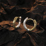925 Silver Textured Twisted Geometric Hoop Earrings for Women Jewelry