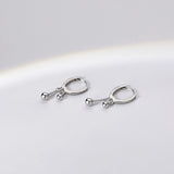 925 Silver Tassel Hoop Earrings for Women Zircon Piercing Wedding Jewelry