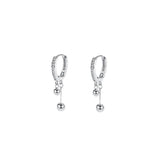 925 Silver Tassel Hoop Earrings for Women Zircon Piercing Wedding Jewelry