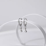 925 Silver Tassel Hoop Earrings for Women Zircon Piercing Wedding Jewelry