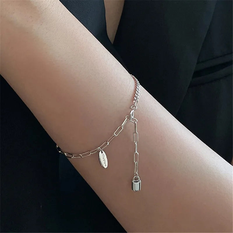 925 Silver Tassel Charm Bracelet for Women Party Wedding