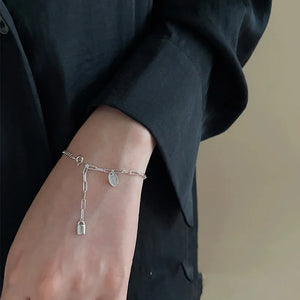 925 Silver Tassel Charm Bracelet for Women Party Wedding