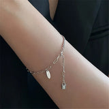 925 Silver Tassel Charm Bracelet for Women Party Wedding