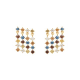 925 Sterling Silver Colorful CZ Tassel Earrings