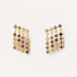 925 Sterling Silver Colorful CZ Tassel Earrings
