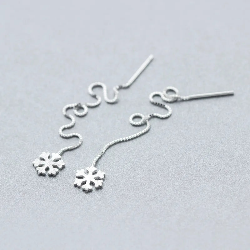 925 Silver Tassel Earrings Women's Stud Earrings