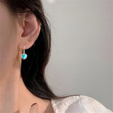925 Silver Moonstone Heart Stud Earrings Tassel