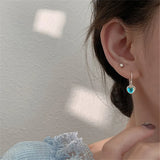 925 Silver Moonstone Heart Stud Earrings Tassel