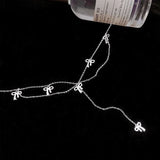 925 Silver Tassel Necklace Bow Summer Ladies Jewelry