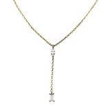 925 Silver Tassel Square Crystal Choker Necklace 14K Plated  Wedding Jewelry