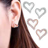925 Silver Teal Heart & Feather Earrings