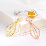 925 Silver Teardrop Cage Charm Pendant for Pearls and Gemstones
