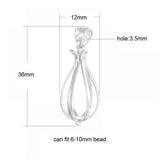 925 Silver Teardrop Cage Charm Pendant for Pearls and Gemstones