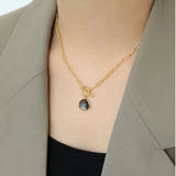 925 Silver Teardrop Labradorite Pendant March Birthstone