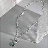 925 Silver Teardrop Labradorite Pendant March Birthstone