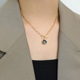 925 Silver Teardrop Labradorite Pendant March Birthstone