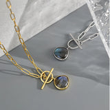 925 Silver Teardrop Labradorite Pendant March Birthstone