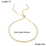 925 Silver Tennis Bracelet with CZ Inlay Adjustable for Women Girls