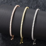 925 Silver Tennis Bracelet with CZ Inlay Adjustable for Women Girls