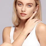 925 Silver Tennis Bracelet with CZ Inlay Adjustable for Women Girls