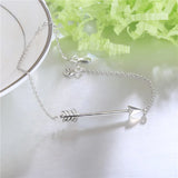 925 Silver Tennis Bracelet Arrow Feather Chain for Women Fine Jewelry