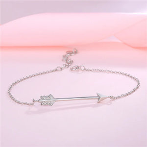 925 Silver Tennis Bracelet Arrow Feather Chain for Women Fine Jewelry