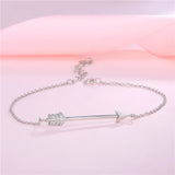 925 Silver Tennis Bracelet Arrow Feather Chain for Women Fine Jewelry