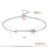 925 Silver Tennis Bracelet Arrow Feather Chain for Women Fine Jewelry