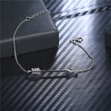 925 Silver Tennis Bracelet Arrow Feather Chain for Women Fine Jewelry
