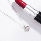 925 Silver Tennis Racket Necklace Women Pendant Chain Fine Jewelry